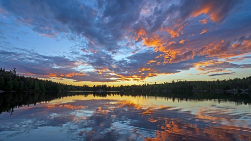 sunset over a lake in the Boundary Waters Canoe Area