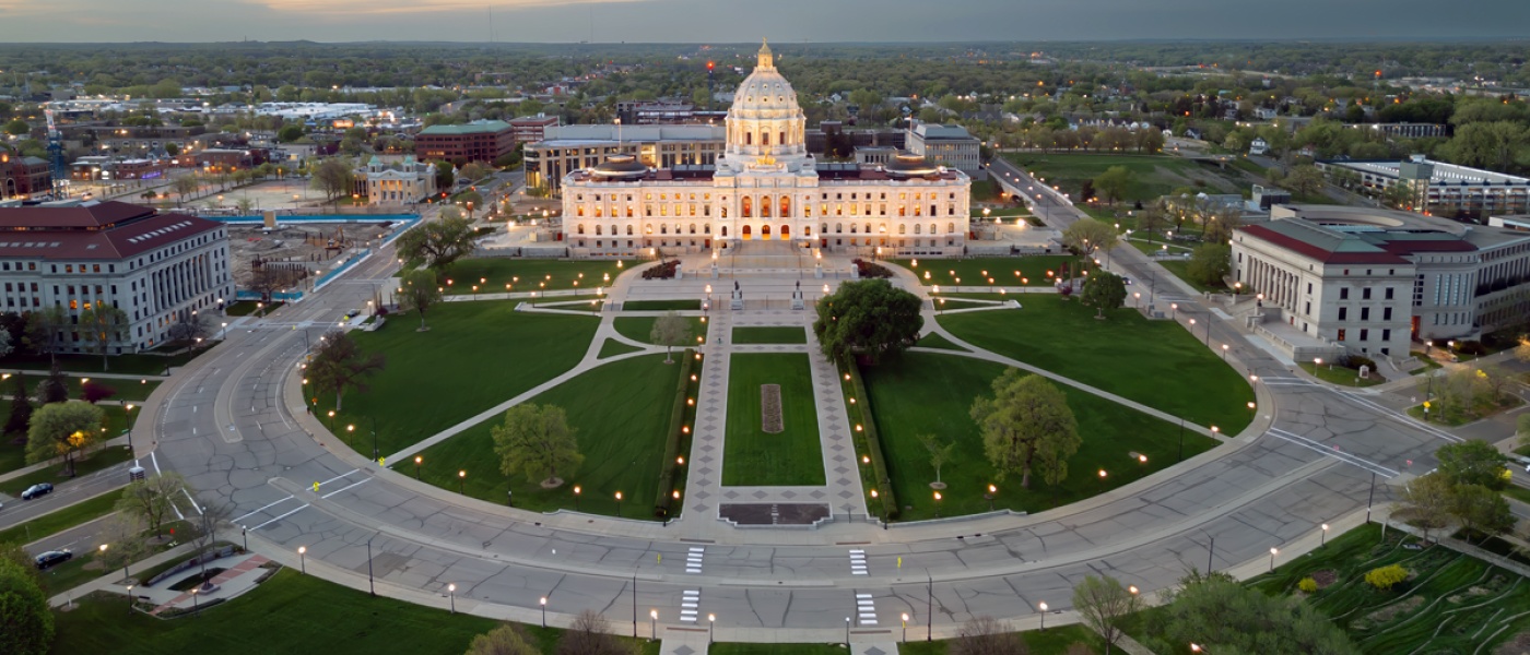 Aerial view of St. Paul Capitol