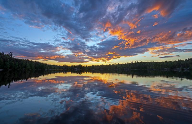 sunset over a lake in the Boundary Waters Canoe Area