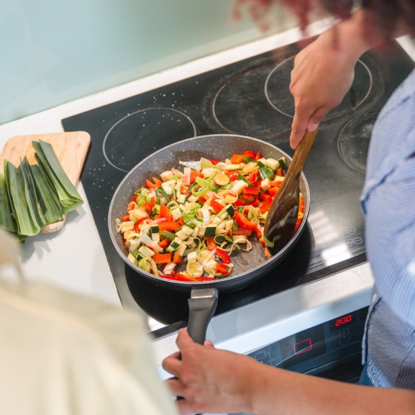 Sautéing vegetables